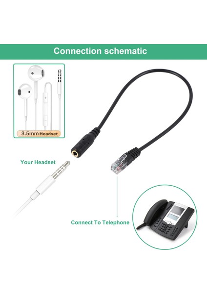 Ofis Telefonu Adaptör Kablosu Için Kulaklık Için Rj9'a 3,5 mm Fiş Jakı (Yurt Dışından) indirimleri