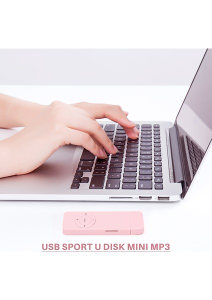 Taşınabilir USB Spor U Disk Mini Mp3 Müzik Çalar Desteği 32GB Tf Kart (Pembe) (Yurt Dışından)