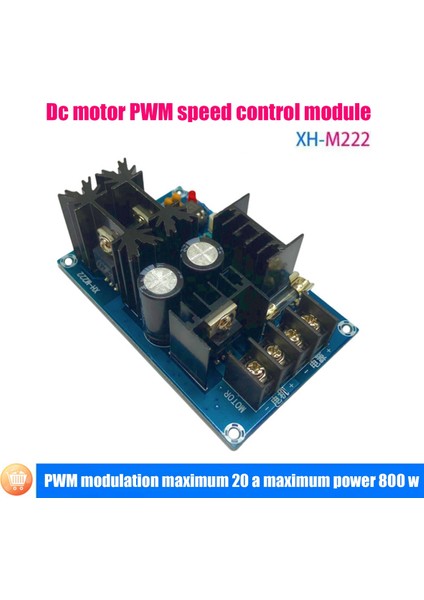 XH-M222 Dc Motor Hız Düzenleme Modülü 800W Yüksek Güç Kontrol Kartı Pwm Hız Düzenleme Akımı 20A Motor Regülatörü (Yurt Dışından)