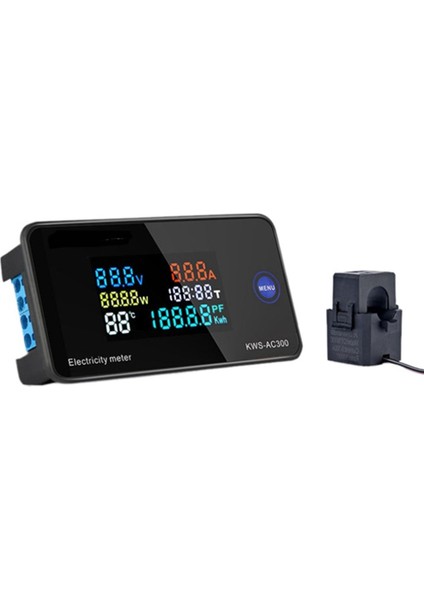 Ac 50-300V Voltmetre Ampermetre Kws Güçler Enerji Ölçer LED Dijital Ac Wattmetre Elektrik Ölçer (Bölünmüş Trafo Ile) (Yurt Dışından)