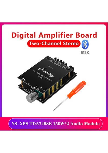 -Xps 2.0 Kanal Bluetooth Ses Amplifikatör Kartı + Isı Emici TDA7498E 150WX2 Çift Kanallı Stereo Ses Modülü DC12-32V (Yurt Dışından)
