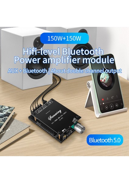 -Xps 2.0 Kanal Bluetooth Ses Amplifikatör Kartı + Isı Emici TDA7498E 150WX2 Çift Kanallı Stereo Ses Modülü DC12-32V (Yurt Dışından)