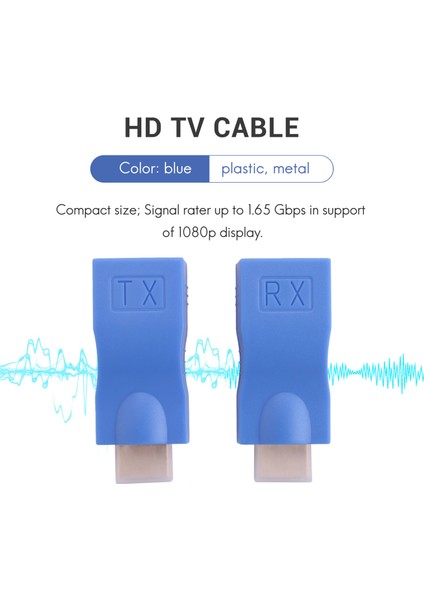 Genişletici RJ45 Lan Ağ Uzatma Verici Alıcı Tx Rx CAT5E Cat6 Ethernet Kablosu V1.4 30M 4K Hd Tv 1080P (Yurt Dışından) modelleri