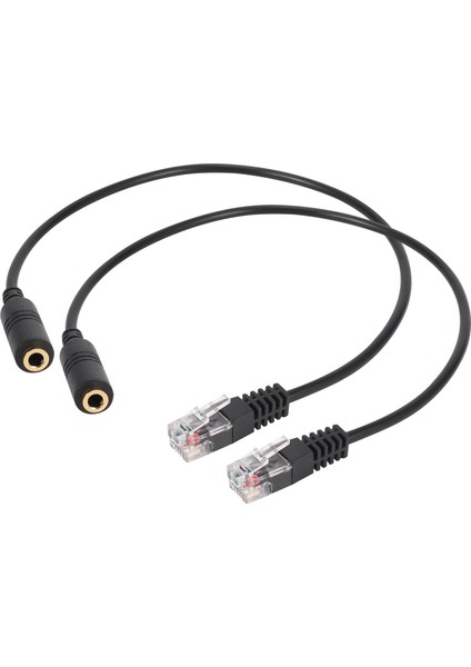 2 Adet 3.5mm Stereo Ses Kulaklık Jack Dişi Erkek Rj9 Fiş Adaptörü Dönüştürücü Kablo Kablosu (Yurt Dışından)