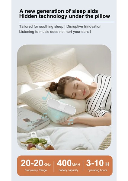 Kemik Iletimli Bluetooth Müzik Kutusu Kablosuz Taşınabilir Hoparlör Stereo Bas Yastık Altında Uykuyu Geliştirin Seyahat (Yurt Dışından)