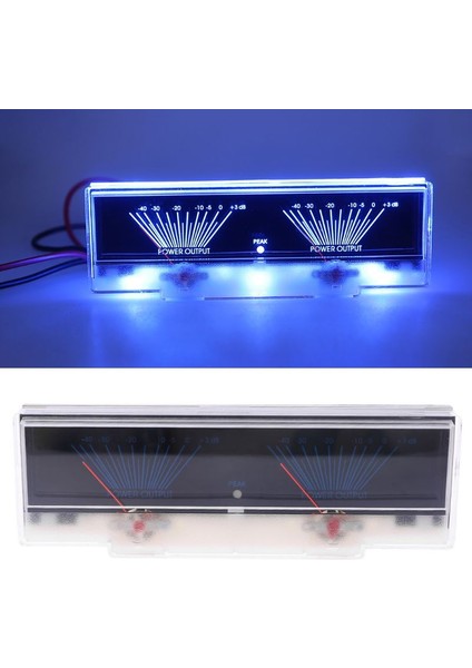 Vu Metre Ses Güç Amplifikatörü Paneli Arkadan Aydınlatmalı Çift Analog Seviye Db Metre (Yurt Dışından)