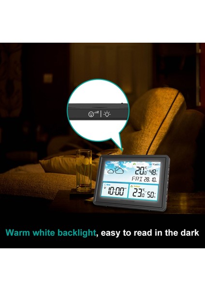 Kablosuz Dijital Hava Istasyonu Renkli LCD Ekran Termometre Higrometre Tahmin Sensörü Donma Noktası Takvimi (B) Ab Tak (Yurt Dışından) indirimleri