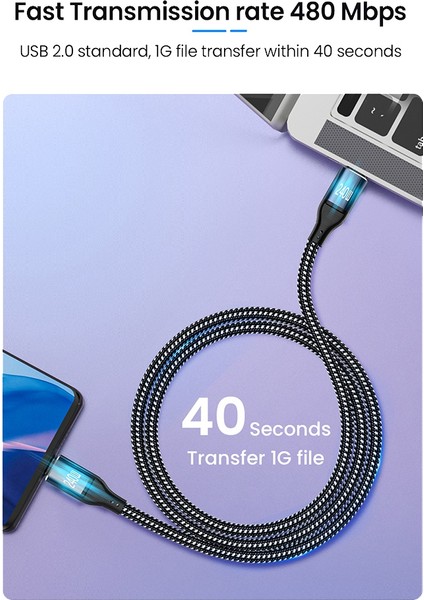 Pd3.1 240W Tip C Hızlı Şarj Kablosu Usb-C Tip-C 2.0 Gen 2 5A Dizüstü Cep Telefonu Süper Hızlı Şarj Kablosu (1m) (Yurt Dışından)