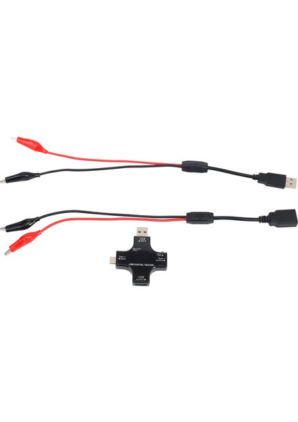 USB C Test Cihazı, 2'si 1 Arada Tip C USB Test Cihazı Renkli Ekran IPS Dijital Multimetre, Gerilim, Akım, Güç, Direnç, Sıcaklık, Klipsli Kablo Desteği Pd2.0/pd3.0,qc2.0 (Yurt Dışından)