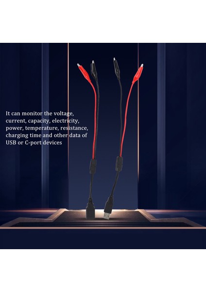 USB C Test Cihazı, 2'si 1 Arada Tip C USB Test Cihazı Renkli Ekran IPS Dijital Multimetre, Gerilim, Akım, Güç, Direnç, Sıcaklık, Klipsli Kablo Desteği Pd2.0/pd3.0,qc2.0 (Yurt Dışından) modelleri