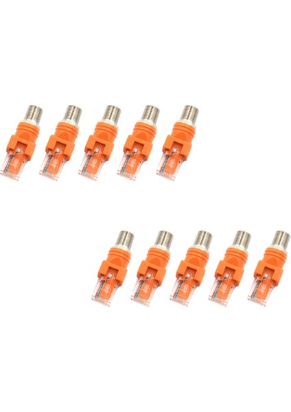 10 Adet F-Tipi Konnektör Rf Dişi RJ45 Erkek Koaksiyel Namlu Çoğaltıcı Adaptörü Koaksiyel Adaptör, RJ45 Rf Konnektörü (Yurt Dışından)