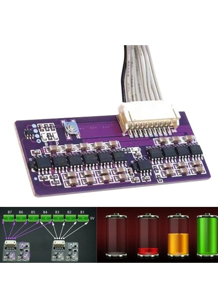 8s-7s 1.5A Lifepo4 Üçlü Li-Ion Pil Evrensel Yüksek Akım 0.03V Yüksek Hassasiyetli Enerji Transferi Aktif Ekolayzır (Yurt Dışından)