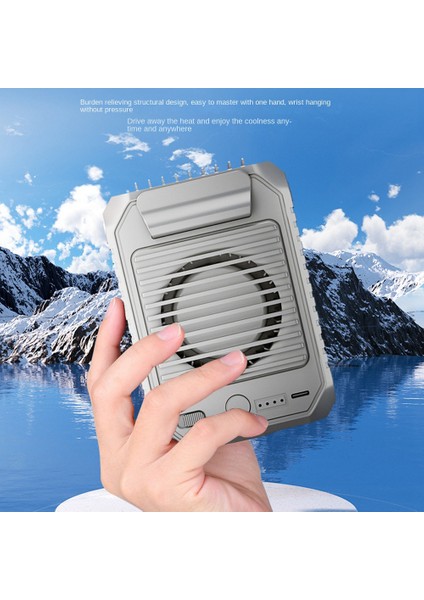 M22 Açık Asılı Bel Fanı 10000 Mah Taşınabilir Boyun Asılı Çok Fonksiyonlu Şarj + Soğutma Bel Asılı Fan Siyah (Yurt Dışından)