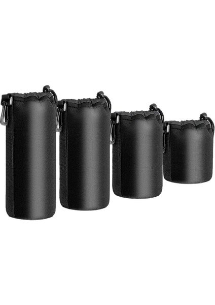 4pcs Kamera Kılıfı Lens Kılıfı Seti Lens Kılıfı Küçük Orta ve Ekstra Dslr Kamera Lens Çantası Kılıfı Darbeye Dayanıklı (Yurt Dışından)
