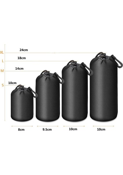 4pcs Kamera Kılıfı Lens Kılıfı Seti Lens Kılıfı Küçük Orta ve Ekstra Dslr Kamera Lens Çantası Kılıfı Darbeye Dayanıklı (Yurt Dışından)