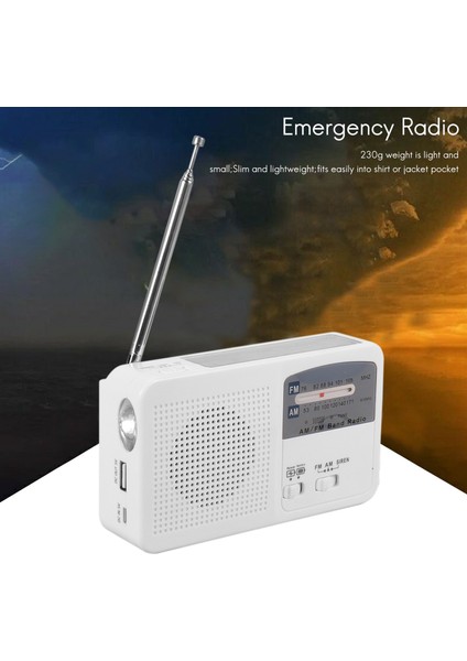 Güneş Enerjili ve El Kranklı Acil Durum Telsizi, Kendinden Enerjili, Pil USB Şarjı Fm/am Radyo LED El Feneri Telefon Şarj Cihazı (Yurt Dışından) modelleri