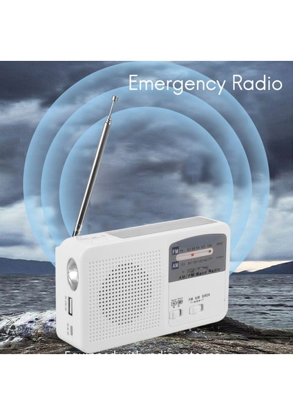 Güneş Enerjili ve El Kranklı Acil Durum Telsizi, Kendinden Enerjili, Pil USB Şarjı Fm/am Radyo LED El Feneri Telefon Şarj Cihazı (Yurt Dışından) fırsatları