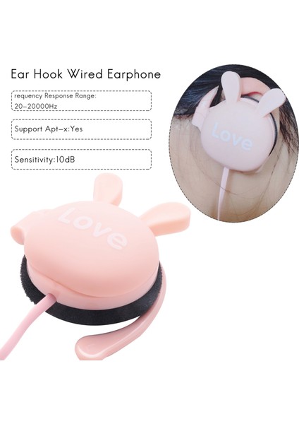 Karikatür Tavşan Kulak Kancası Kablolu Kulaklık Spor Koşu Stereo Kulaklıklar Çocuk Kız Kulaklık Cep Telefonu Için (Yurt Dışından) modelleri