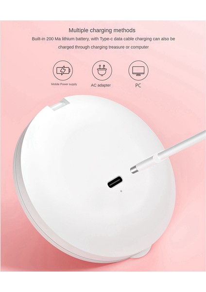 Kozmetik LED Dolum Aynası Uygun Kompakt Paslanmaz Çelik Cep Vanity 2 Taraflı Taşınabilir Katlanır Ayna, Beyaz (Yurt Dışından)