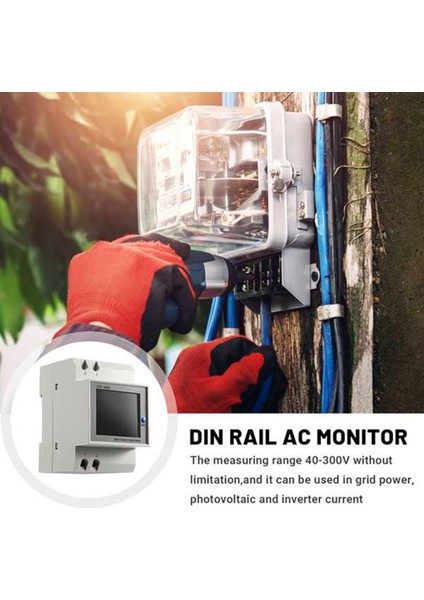 Din Raylı Dijital Elektrik Ölçer AC40-300V 100A Voltmetre Akım Güç Ölçer Kwh Elektrik Enerjisi Frekans Ölçer (Yurt Dışından)