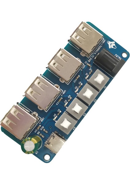 Güç Genişletme Modülü Düğme Kontrol Modülü 5V Güç Kaynağı 4 Yollu USB Güç Dağıtım Kartı Güç Kaynağı Hub (Yurt Dışından)