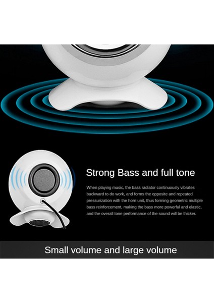 Pc Dizüstü Bilgisayar Hoparlörleri Için Bilgisayar Hoparlörleri USB 3.5mm Kablolu Müzik Çalma Hıfı Stereo Tablepc Dizüstü Bilgisayar Için Mikrofon Ile, Mavi (Yurt Dışından)