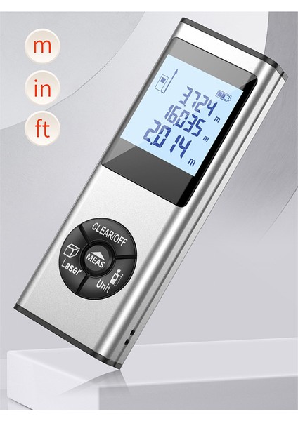 Şarj Edilebilir Telemetre El Tipi Mini Kızılötesi Ölçüm Cihazı Mesafe Ölçer Yatay Çizgi (D) (Yurt Dışından)
