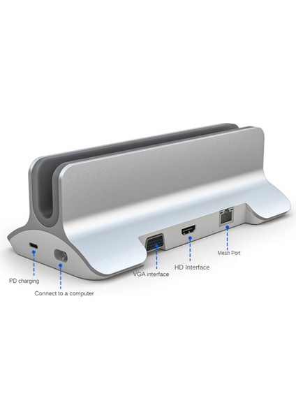 12'si 1 Arada Hub Yerleştirme Istasyonu Dizüstü Bilgisayar Standı Usb3.0 Ayırıcı Çoklu Hub Alüminyum Alaşımlı Tutucu Dock - Uyumlu Usb-C (Yurt Dışından)