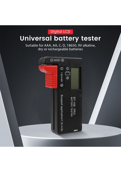 2 Parça Dijital LCD Evrensel Pil Test Cihazı (Model: Bt - 168 Pro), Aa Aaa CD 18650 9V Için Pil Test Cihazı Volt Kontrol Cihazı (Yurt Dışından)