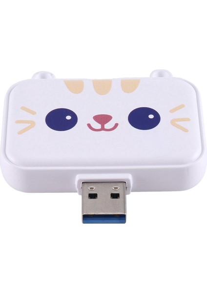 Şirin USB Hub Tip C - Uyumlu Usb3.0 Pd 60W Şarj Aleti Akıllı Telefonlar Için Çoklu Splitter Adaptör Dock'u (Beyaz 3A) (Yurt Dışından)