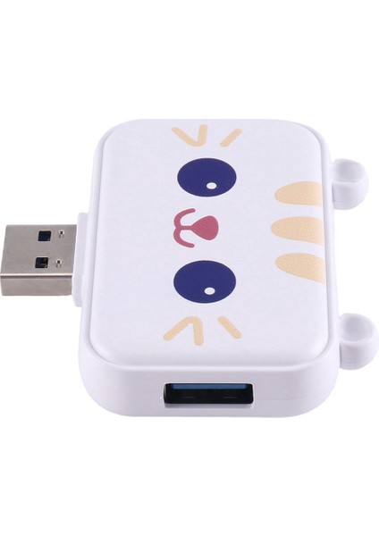 Şirin USB Hub Tip C - Uyumlu Usb3.0 Pd 60W Şarj Aleti Akıllı Telefonlar Için Çoklu Splitter Adaptör Dock'u (Beyaz 3A) (Yurt Dışından)