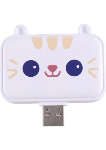 Şirin USB Hub Tip C - Uyumlu Usb3.0 Pd 60W Şarj Aleti Akıllı Telefonlar Için Çoklu Splitter Adaptör Dock'u (Beyaz 3A) (Yurt Dışından)