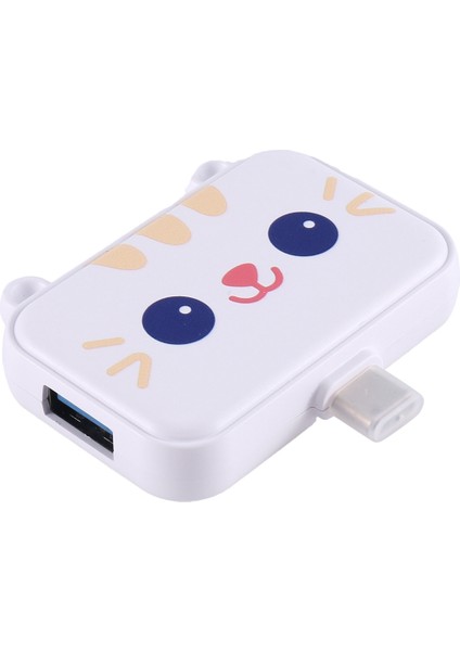 Şirin USB Hub Tip C - Uyumlu Usb3.0 Pd 60W Şarj Aleti Akıllı Telefonlar Için Çoklu Splitter Adaptör Dock'u (Beyaz 3h) (Yurt Dışından)