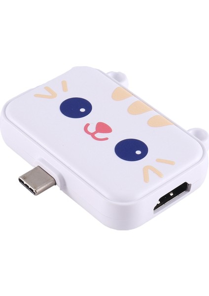 Şirin USB Hub Tip C - Uyumlu Usb3.0 Pd 60W Şarj Aleti Akıllı Telefonlar Için Çoklu Splitter Adaptör Dock'u (Beyaz 3h) (Yurt Dışından)