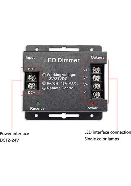 18A LED Tek Renkli Denetleyici Dimmer 12V 24V Tek Renkli Işık Çubuğu Için Rf Kablosuz Dokunmatik Uzaktan Kumanda (Yurt Dışından)