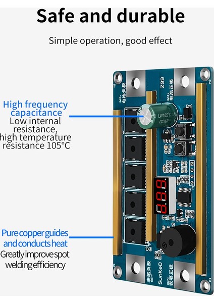 Z99 Nokta Kaynakçı 99 Dişliler Dijital Ekran 1500A 0.1-0.2mm Nokta Kaynak Mos 18650 Lityum Pil Kaynak Kontrol Paneli (Yurt Dışından)