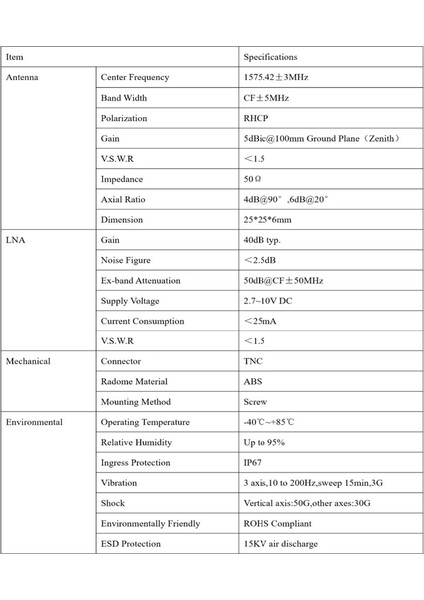 Küçük Boyutlu Yeni Yüksek Hassasiyetli Navigasyon Zamanlama Gnss Anteni, ZED-F9P Rtk Gps Anteni Gps Glonass Galileo Gnss L1 (Yurt Dışından) modelleri