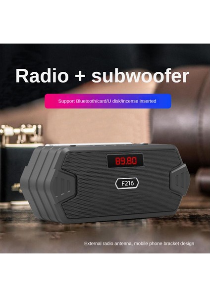 Taşınabilir Bluetooth Mini Subwoofer Desteği Tf Kart USB Hoparlör Fm Alıcısı/radyo Fm Kırmızı (Yurt Dışından)