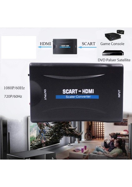 Scart'tan Uyumlu Dönüştürücü Scart'tan Uyumlu Dönüştürücüye Çok Fonksiyonlu Video Dönüştürücü, A (Yurt Dışından)