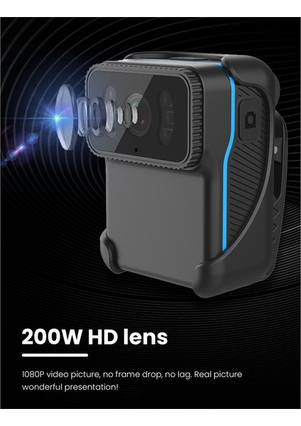 CS02 1080P Hd Taşınabilir Vücut Eylem Kamera Wifi Dv Kamera Döngü Kayıt Desteği Tf Kart Gece Görüş Kamerası Mp4 Video (Yurt Dışından)