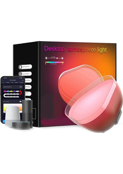 Wifi Akıllı Masa Lambası Başucu Lambası Rgb Müzik Ritim Gece Lambası Ev Gece Lambası ile Uyumlu Pil Modeli (Yurt Dışından)