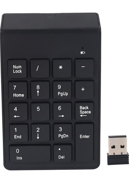 Sayısal Tuş Takımı, Dizüstü Masaüstü Pc Dizüstü Bilgisayar Için 2.4g Mini USB Sayısal Alıcı ile 18 Tuşlu Kablosuz USB Sayısal Tuş Takımı Klavye - Siyah (Yurt Dışından)