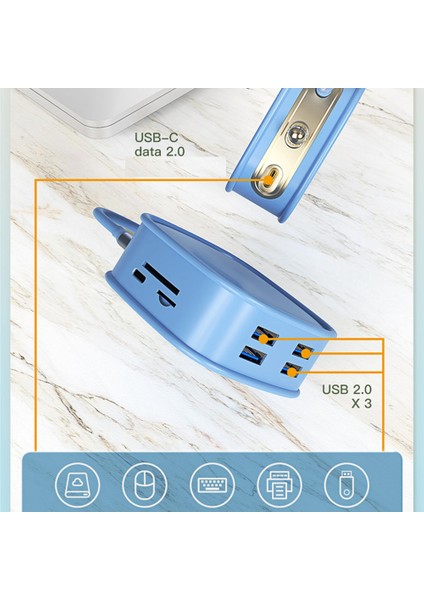10'u 1 Arada USB 3.0 C Hub Adaptörü Tip-C - 4K - Uyumlu RJ45 Lan Ethernet Çoklu USB Verileri 100W Pd-Hub Ayırıcı(C) (Yurt Dışından)