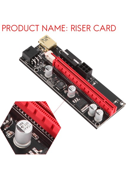 6 Adet Yeni VER009 USB 3.0 Pci-E Yükseltici Ver 009S Express 1x 4x 8x 16X Genişletici Yükseltici Adaptör Kartı Sata 15PIN 6 Pin Güç Kablosu (Yurt Dışından)