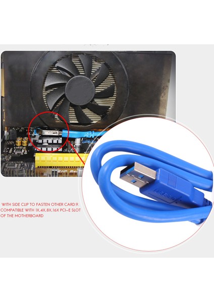6 Adet Yeni VER009 USB 3.0 Pci-E Yükseltici Ver 009S Express 1x 4x 8x 16X Genişletici Yükseltici Adaptör Kartı Sata 15PIN 6 Pin Güç Kablosu (Yurt Dışından)