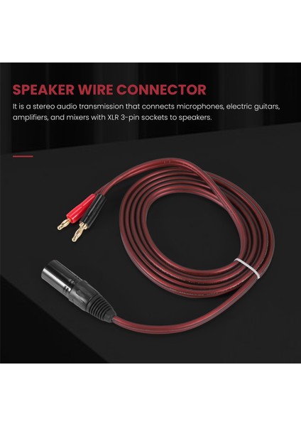 Xlr - Banana Hoparlör Kablosu, Xlr 3 Pin Erkek - Çift Banana Fişli Ses Kablosu, Altın Kaplama 4mm Fiş - Xlr3 Pro Hifi (Yurt Dışından)