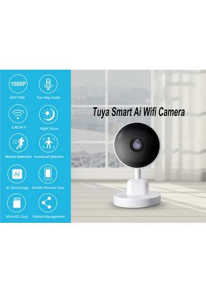 Iç Mekan Wifi Tuya Kamera, Bebek Monitörü, Akıllı Yaşam Ev Güvenliği Kablosuz Mini Kamera, Ip Cctv, Iki Yönlü Ses Abd Tak (Yurt Dışından)