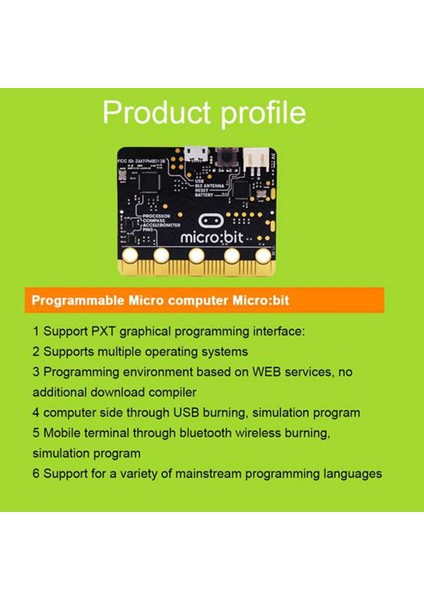 Microbit V1.5 Go Kit Dıy Için Yeni Sürüm Programlanabilir Öğrenme Geliştirme Kartı (Yurt Dışından)