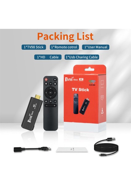 Tv Çubuk Mini Pc Rockchip 3228A -Çekirdek Android 12.1 Tv Kutusu 2.4g Wifi 2 GB 16 GB 4 K Akıllı Oyuncu Tvbox Dongle Set Üstü Kutusu (Yurt Dışından)