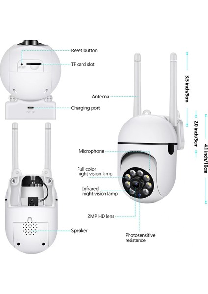 1080P 2mp Akıllı Wifi Gözetleme Kamerası Kapalı Tam Renkli Gece Görüş Kablosuz Kamera Ev Güvenlik Kamerası Abd Plug (Yurt Dışından) fırsatları